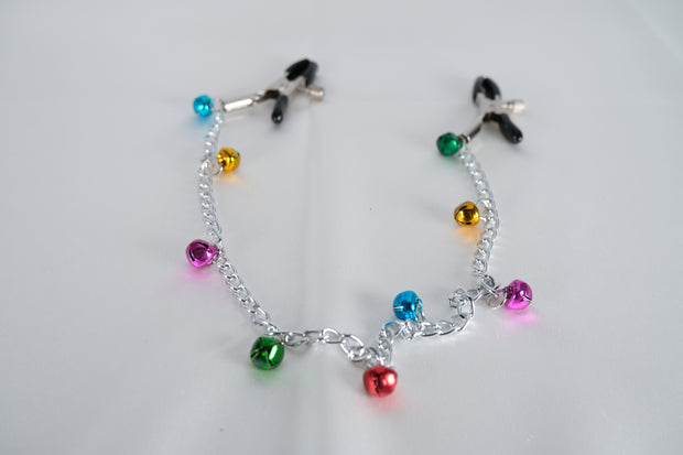 Nipple Clamps With Chain & Colorful small Bell