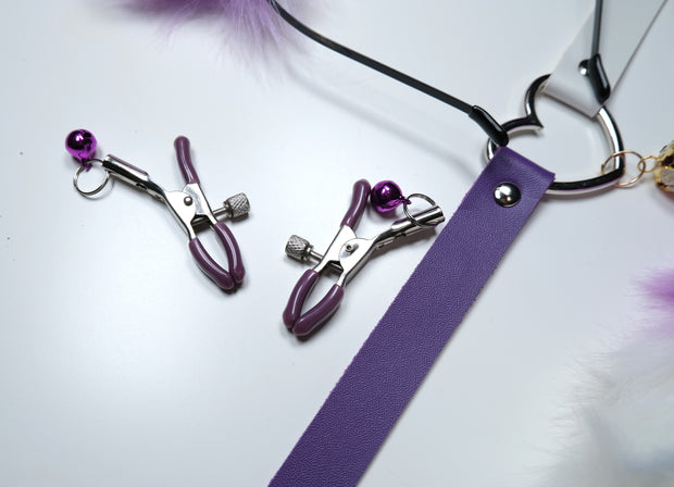 Light Purple Pet Play Bell Sex Toys Set