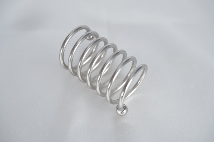Long Wavy Stainless Steel Penis Ring With 2 Beads