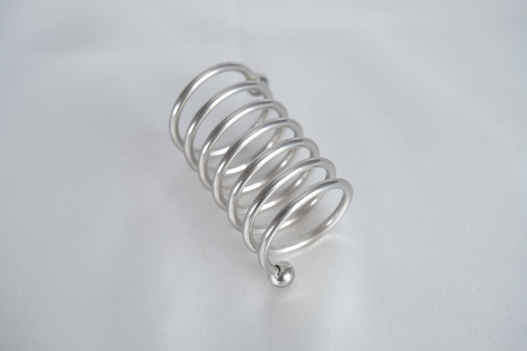 Long Wavy Stainless Steel Penis Ring With 2 Beads
