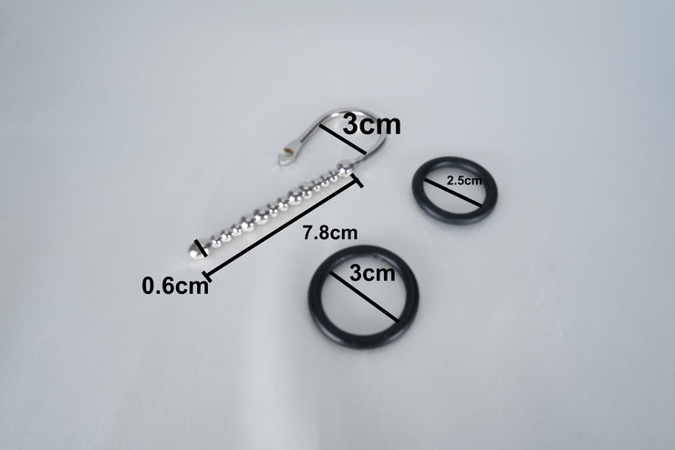 New Urethral Sounds Penis Stretcher Penis Plug Male Sounding Rod with 2 Silicone Rings