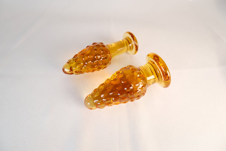Handcrafted Smooth Amber Brown Glass Anal Butt Plug Sex Toy G-Spot Mas LoveOrigin Handcrafted Smooth Amber Brown Glass Anal Butt Plug Sex Toy G-Spot Mas LoveOrigin