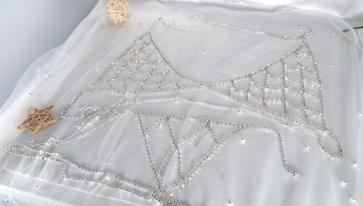 Women's Crystal Rhinestone Bar & Lingerie Set Gift USA