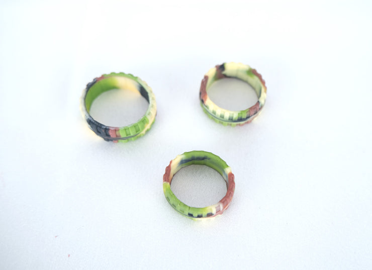 Set of 3 pcs Army Green Adjustable Silicone Cock Ring for Enhanced Pleasure