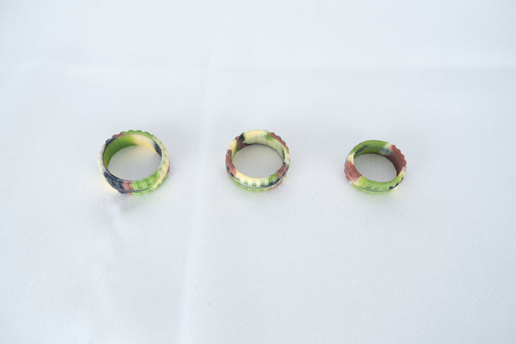 Set of 3 pcs Army Green Adjustable Silicone Cock Ring for Enhanced Pleasure