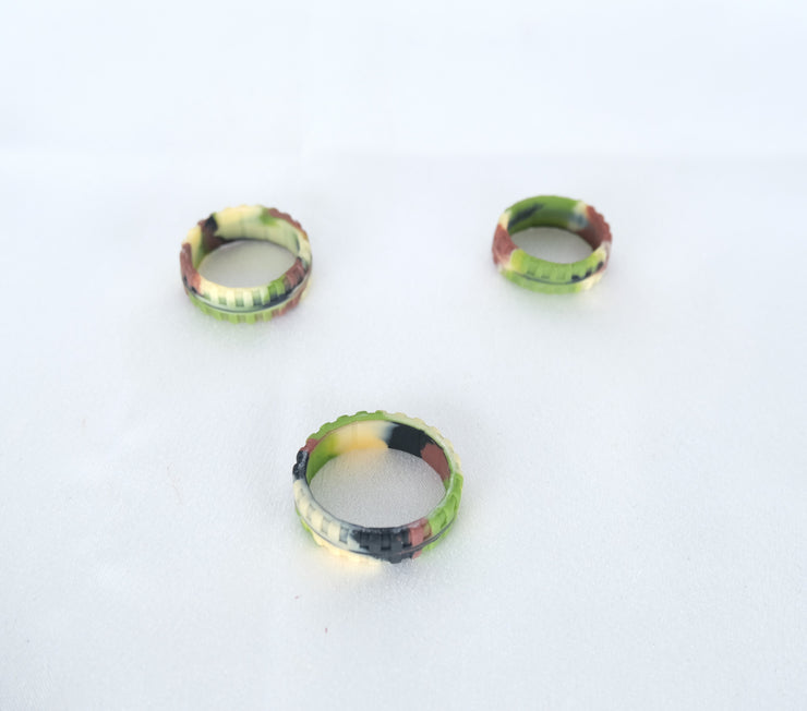 Set of 3 pcs Army Green Adjustable Silicone Cock Ring for Enhanced Pleasure