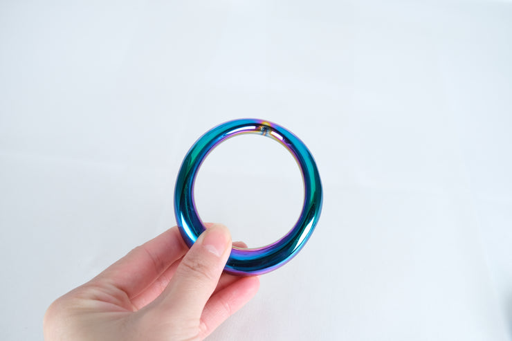 Stainless Steel Rainbow Cock Ring Penis Locking Ring