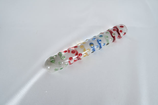 Colorful Glass Dildo Anal Butt Plug G-Spot Stimulator Massager