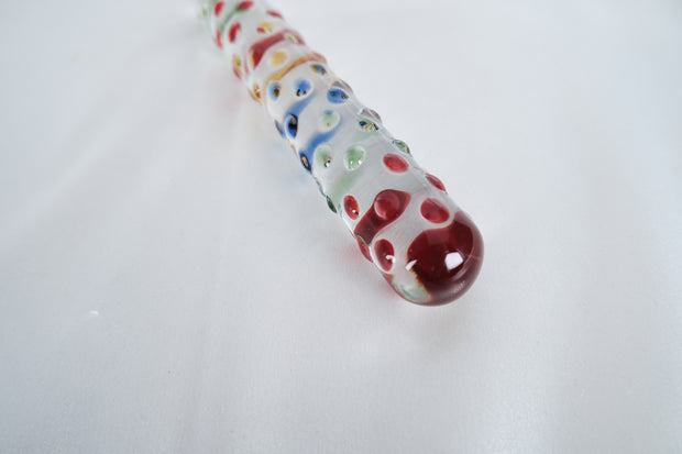 Colorful Glass Dildo Anal Butt Plug G-Spot Stimulator Massager