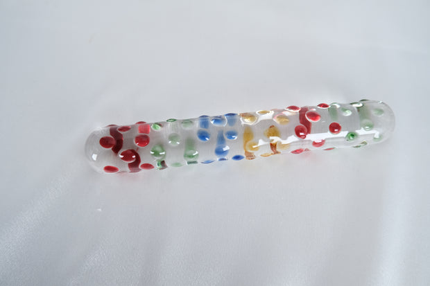 Colorful Glass Dildo Anal Butt Plug G-Spot Stimulator Massager
