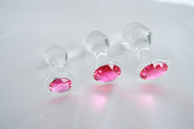 Clear Diamond Glass Cute Anal Plug Butt Plug G Spot Anus Masturbation Sex Toy