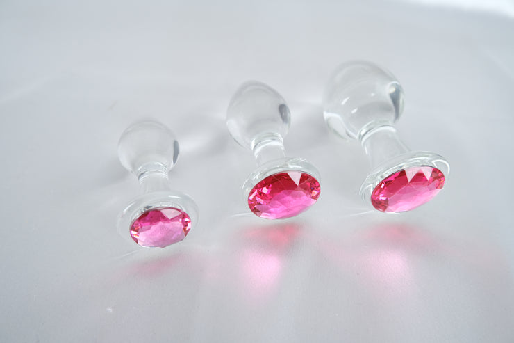 Clear Diamond Glass Cute Anal Plug Butt Plug G Spot Anus Masturbation Sex Toy