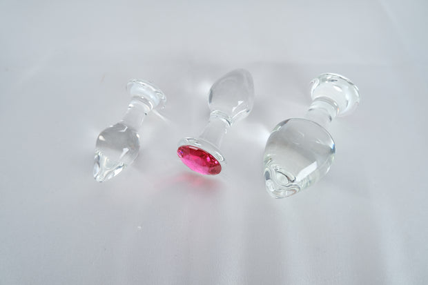 Clear Diamond Glass Cute Anal Plug Butt Plug G Spot Anus Masturbation Sex Toy