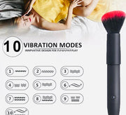 Waterproof USB Rechargeable Electric Makeup Brush 10-Speed Vibrating