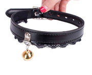 Vegan Leather DDLG Kitten Collar Choker Cosplay Bell Neckband