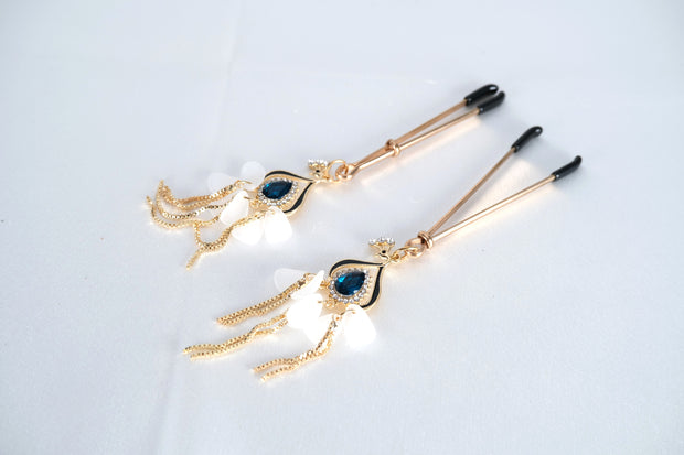 Nipple Clamp /Vagina Clip With Blue Artificial Stone