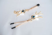 Nipple Clamp /Vagina Clip With Blue Artificial Stone