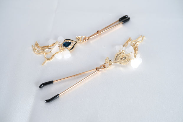 Nipple Clamp /Vagina Clip With Blue Artificial Stone