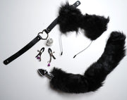 Black Pet Play Sex Toys Set