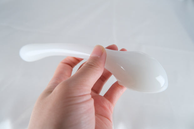 Milky Glass Dildo Butt Plug