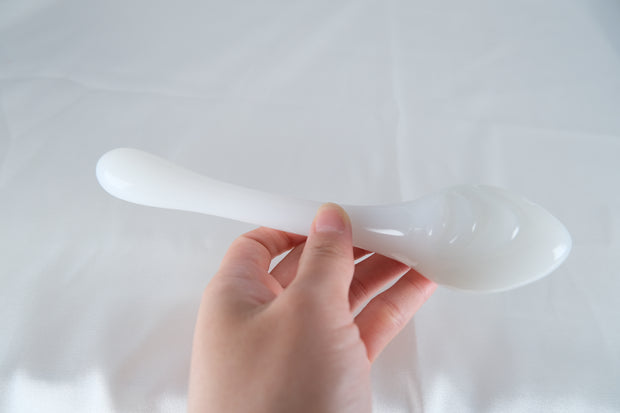 Milky Glass Dildo Butt Plug