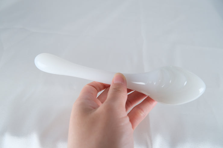 Milky Glass Dildo Butt Plug