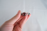 Artificial Ruby Cock Ring With Movable Two Pressure Ball