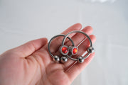 Artificial Ruby Cock Ring With Movable Two Pressure Ball