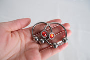 Artificial Ruby Cock Ring With Movable Two Pressure Ball