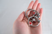 Artificial Ruby Cock Ring With Movable Two Pressure Ball