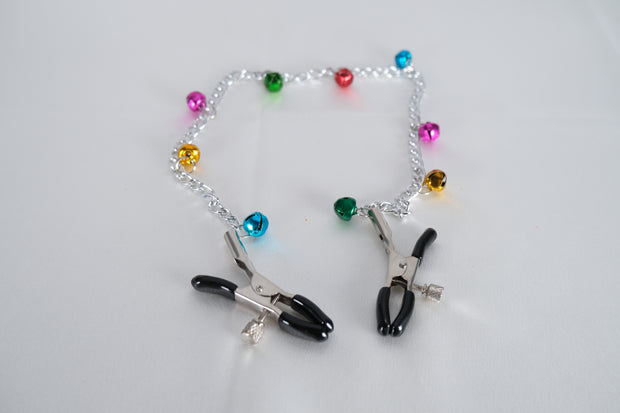 Nipple Clamps With Chain & Colorful small Bell