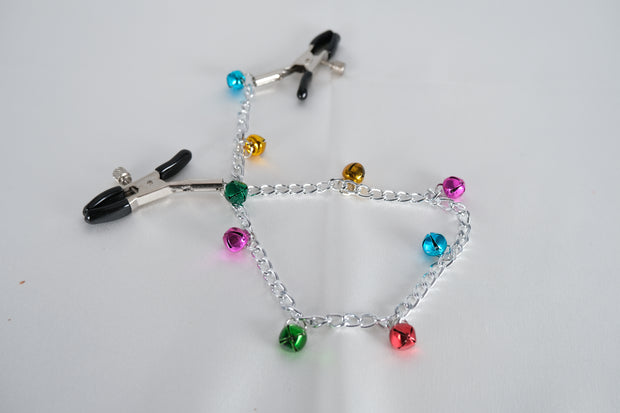 Nipple Clamps With Chain & Colorful small Bell