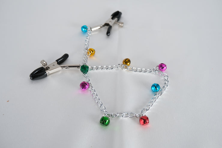 Nipple Clamps With Chain & Colorful small Bell