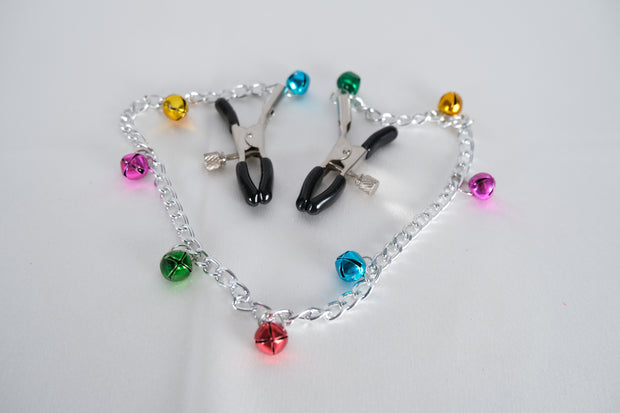 Nipple Clamps With Chain & Colorful small Bell