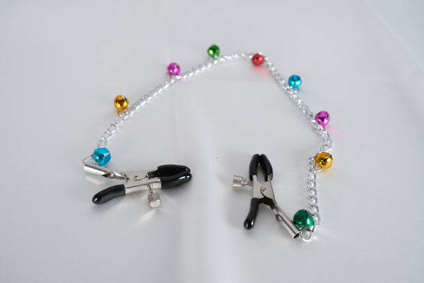 Nipple Clamps With Chain & Colorful small Bell
