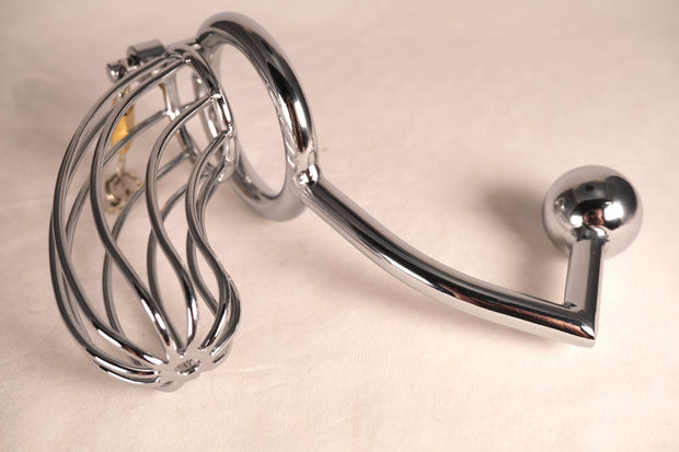 Chastity Cage With Anal Hook