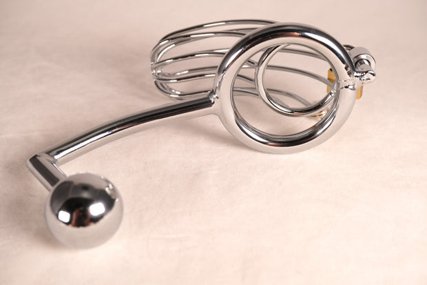 Chastity Cage With Anal Hook