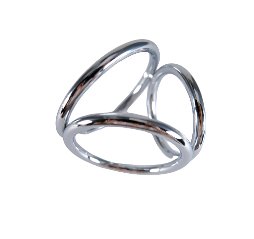 CHROME TRIPLE COCK RING
