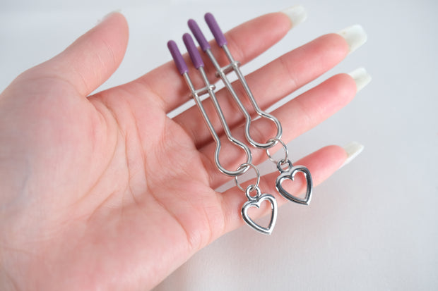 Nipple Clamps With Heart Sexy Adjustable Clips