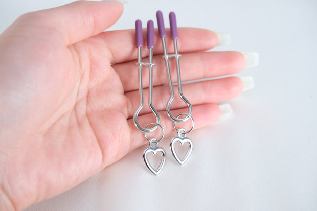 Nipple Clamps With Heart Sexy Adjustable Clips