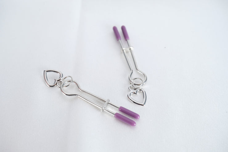Nipple Clamps With Heart Sexy Adjustable Clips