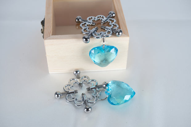 Screw Nipple Clamps With Diamond Pendant