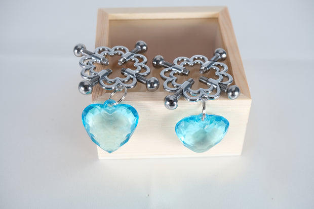 Screw Nipple Clamps With Diamond Pendant
