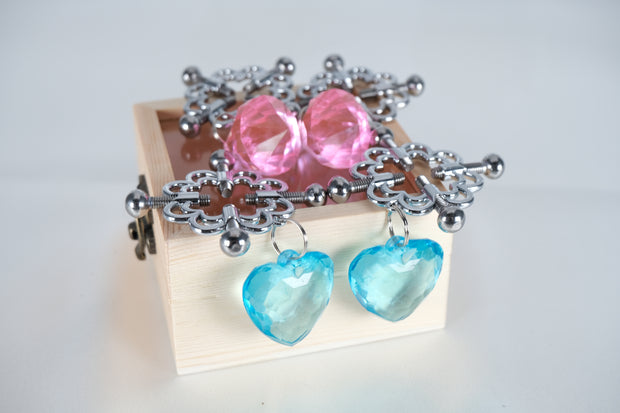 Screw Nipple Clamps With Diamond Pendant