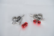 Heart Shaped Nipples Clamp With Red Bell