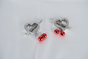 Heart Shaped Nipples Clamp With Red Bell