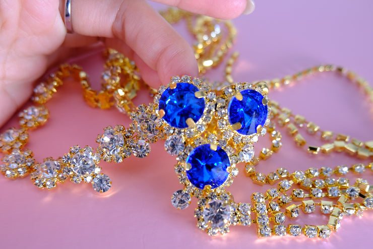 Blue Stone Necklace Body Jewellery