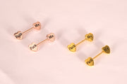 Letter Heart Barbell Nipple Ring