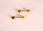 Letter Heart Barbell Nipple Ring