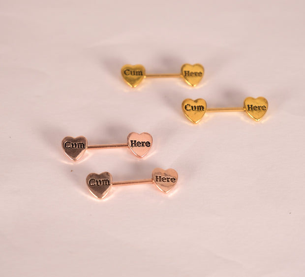 Letter Heart Barbell Nipple Ring